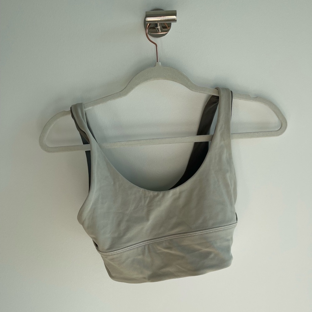 lululemon athletica Light Gray Scoop Neck Sports Bra